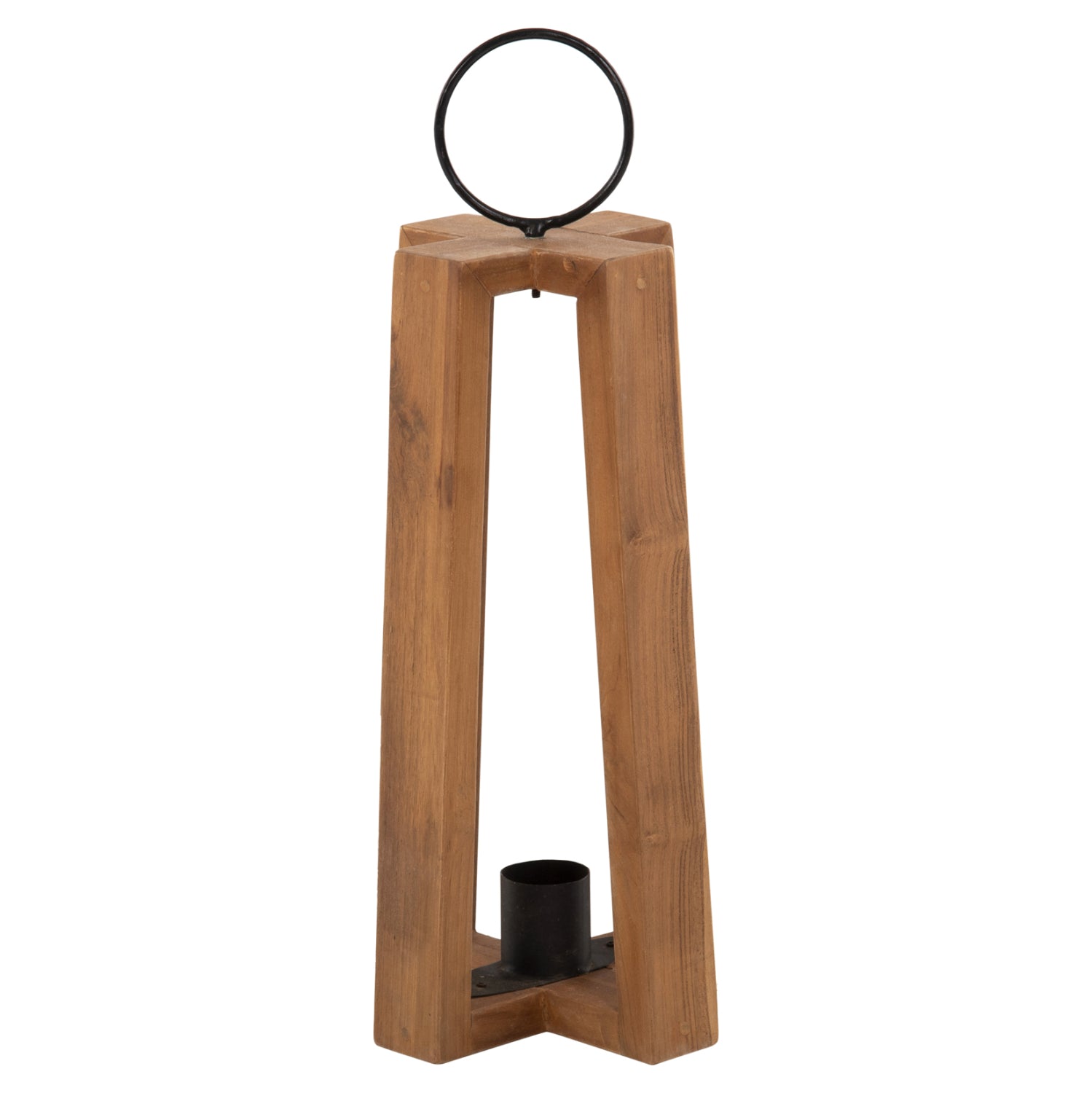 Комплект фенери от тиково дърво натурал 24x24x50-61