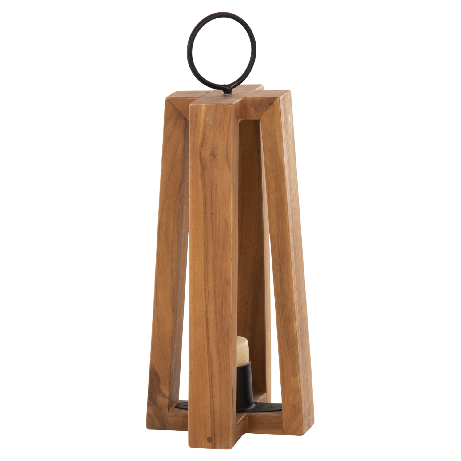 Комплект фенери от тиково дърво натурал 24x24x50-61