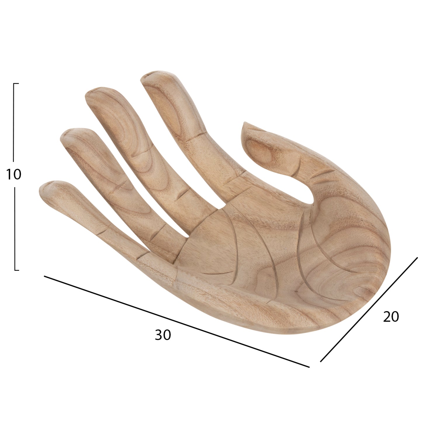 Декоративна дръжка за настол КГ4278r масивна дървесина албасия в натурален цвят 30x20x10см