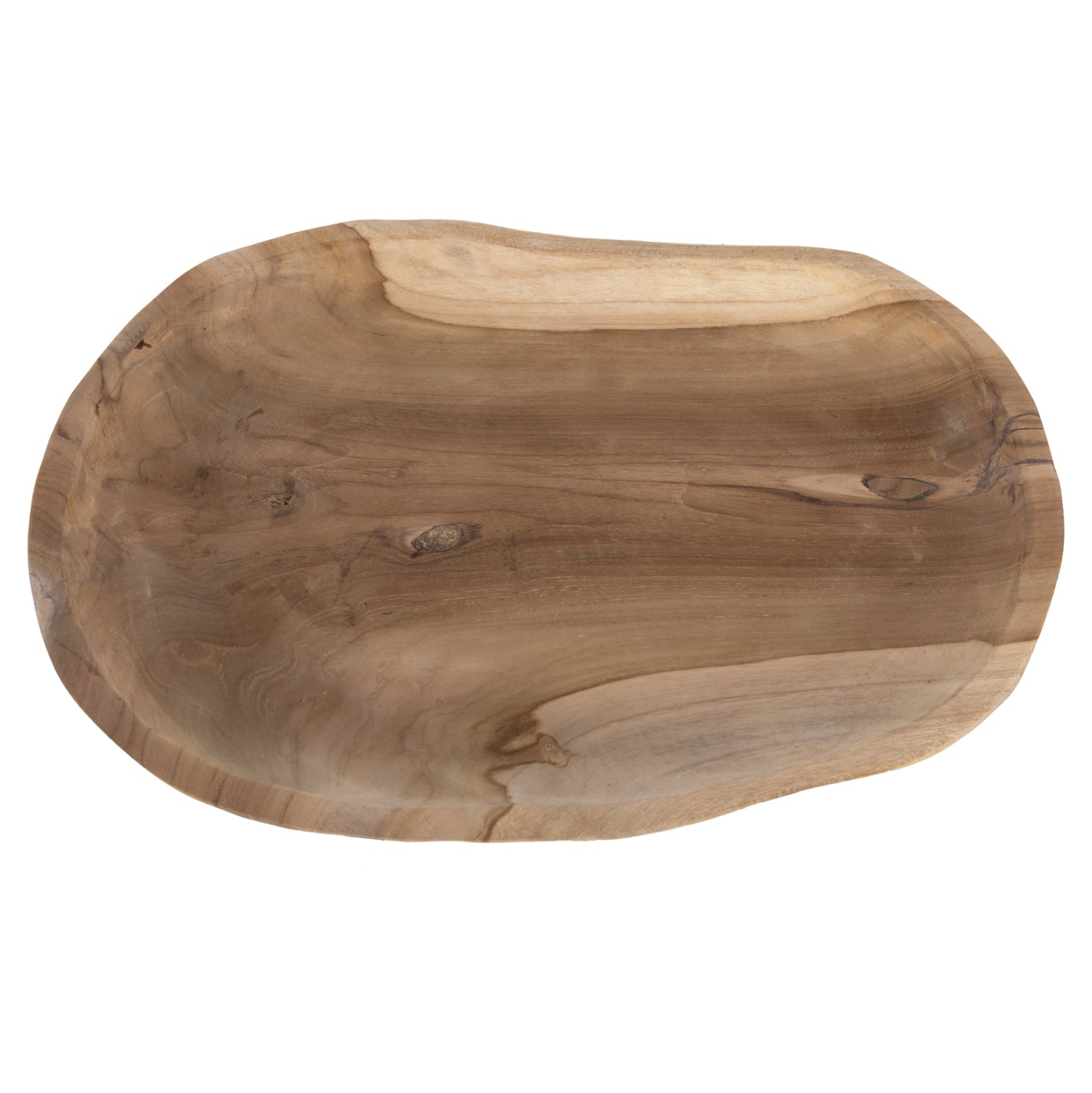 Декоративен овален поднос  рециклиран -тиково дърво  45x35x4см.