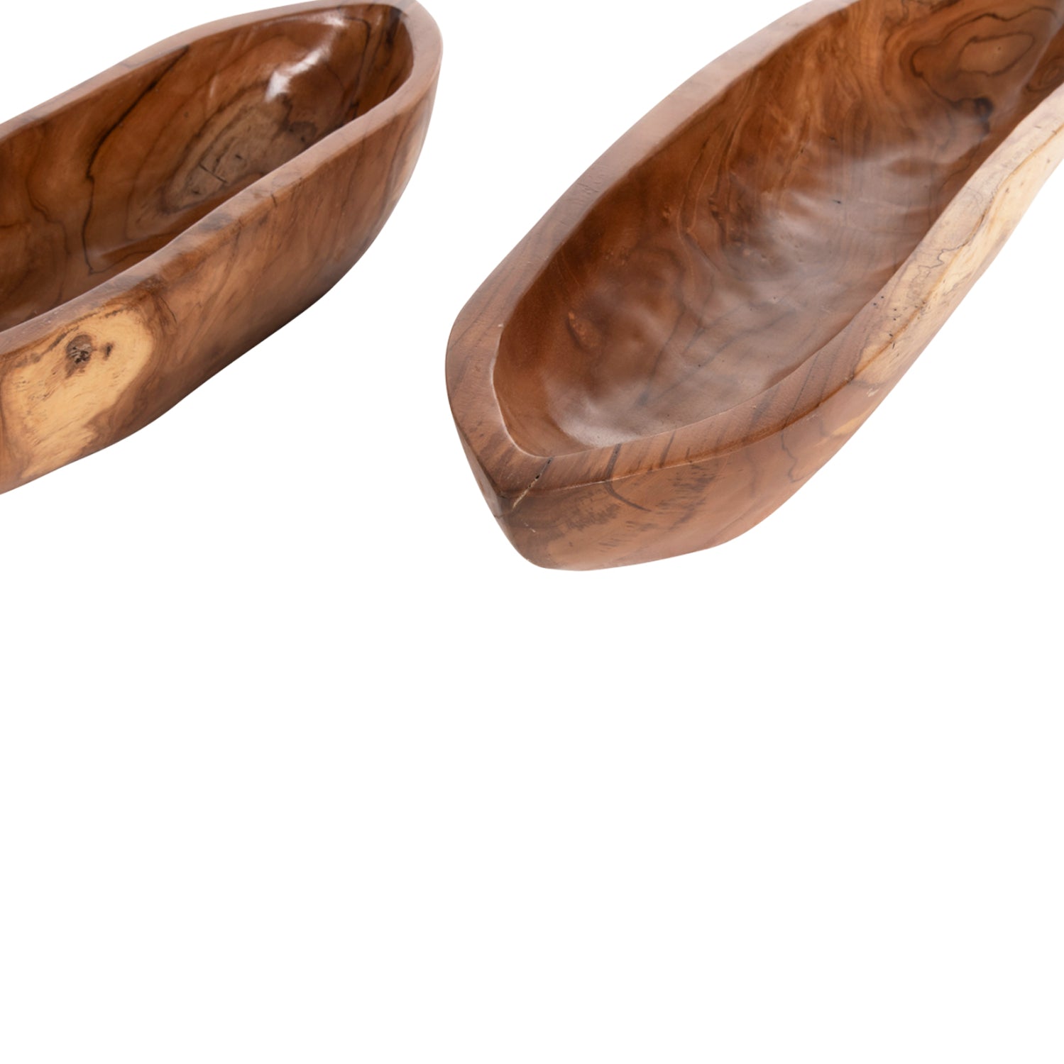 Комплект дървени купи натурал тиково дърво