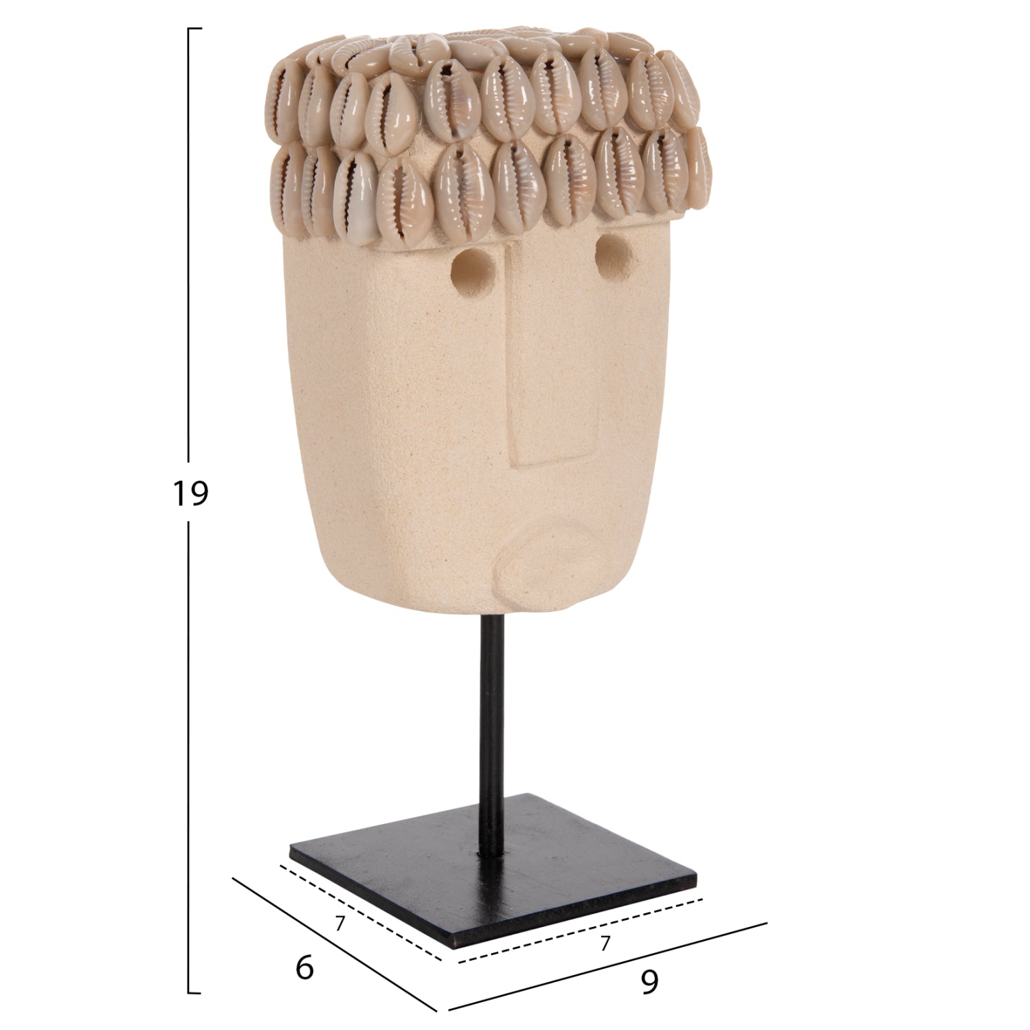 Декоративен настолен камък paras на черна метална стойка 9x6x19см