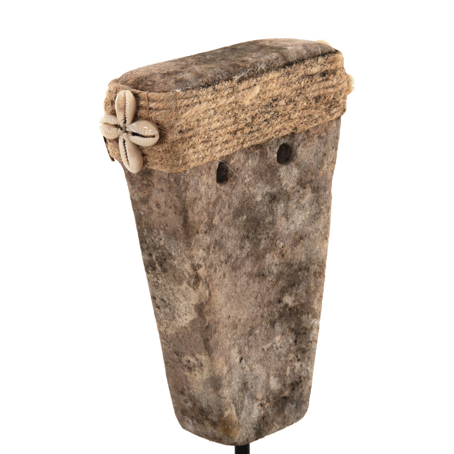 Декоративна фасадна поставка PARAS камък-метал, черна, 10x7x21h см