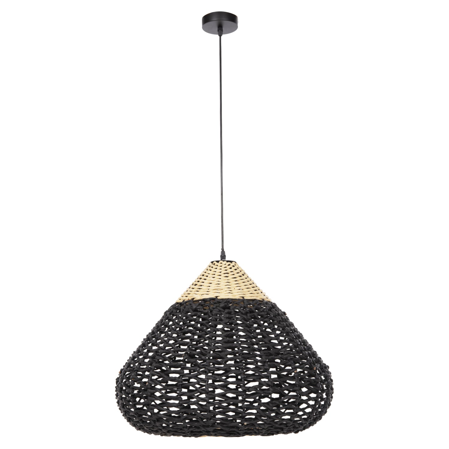 Таванна лампа 4346 бежов-черен цвят Φ55.5x44см