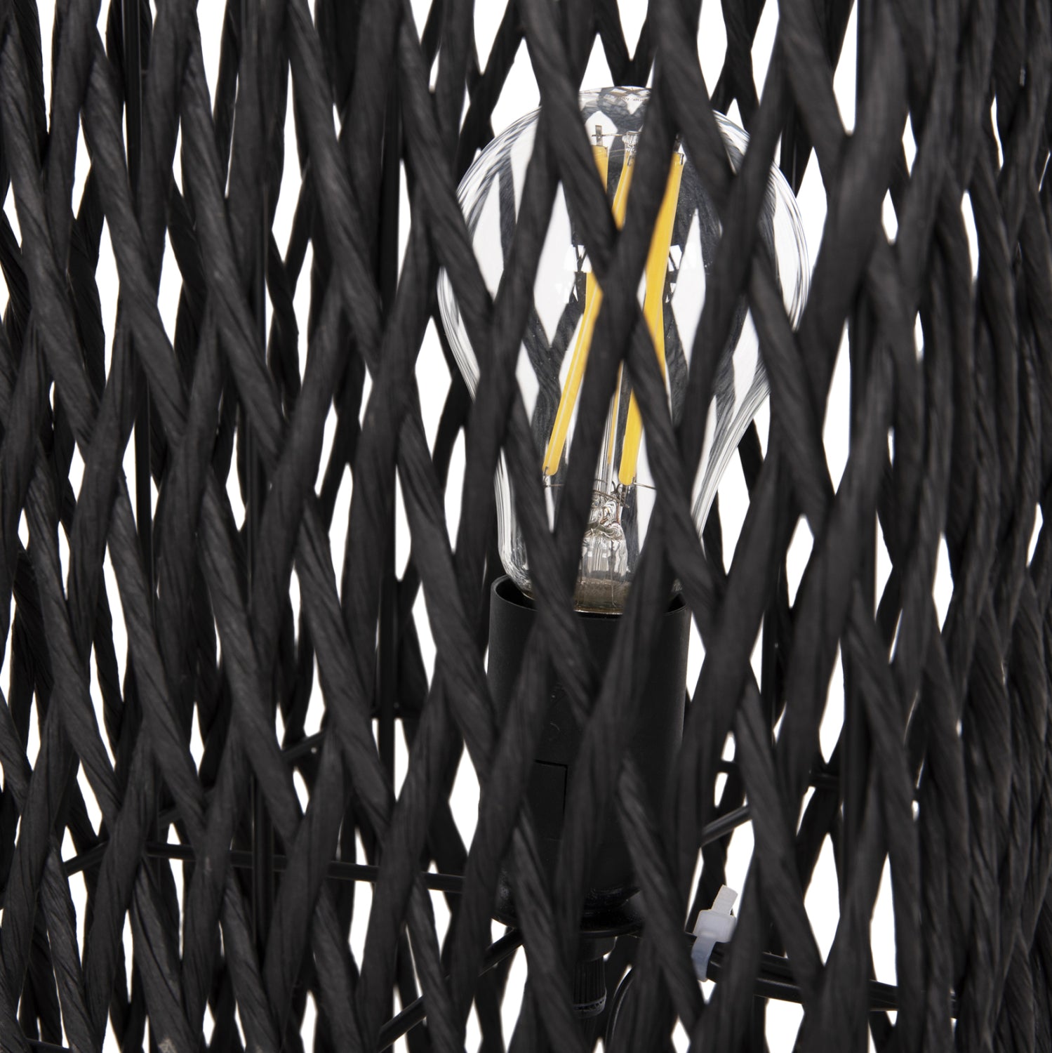 Подова лампа цвят натурал-черен