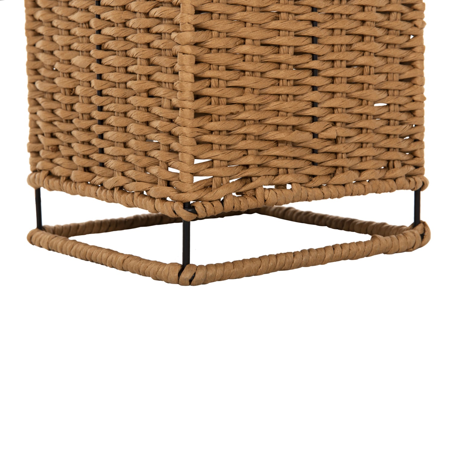 Подова лампа цвят натурал-черен