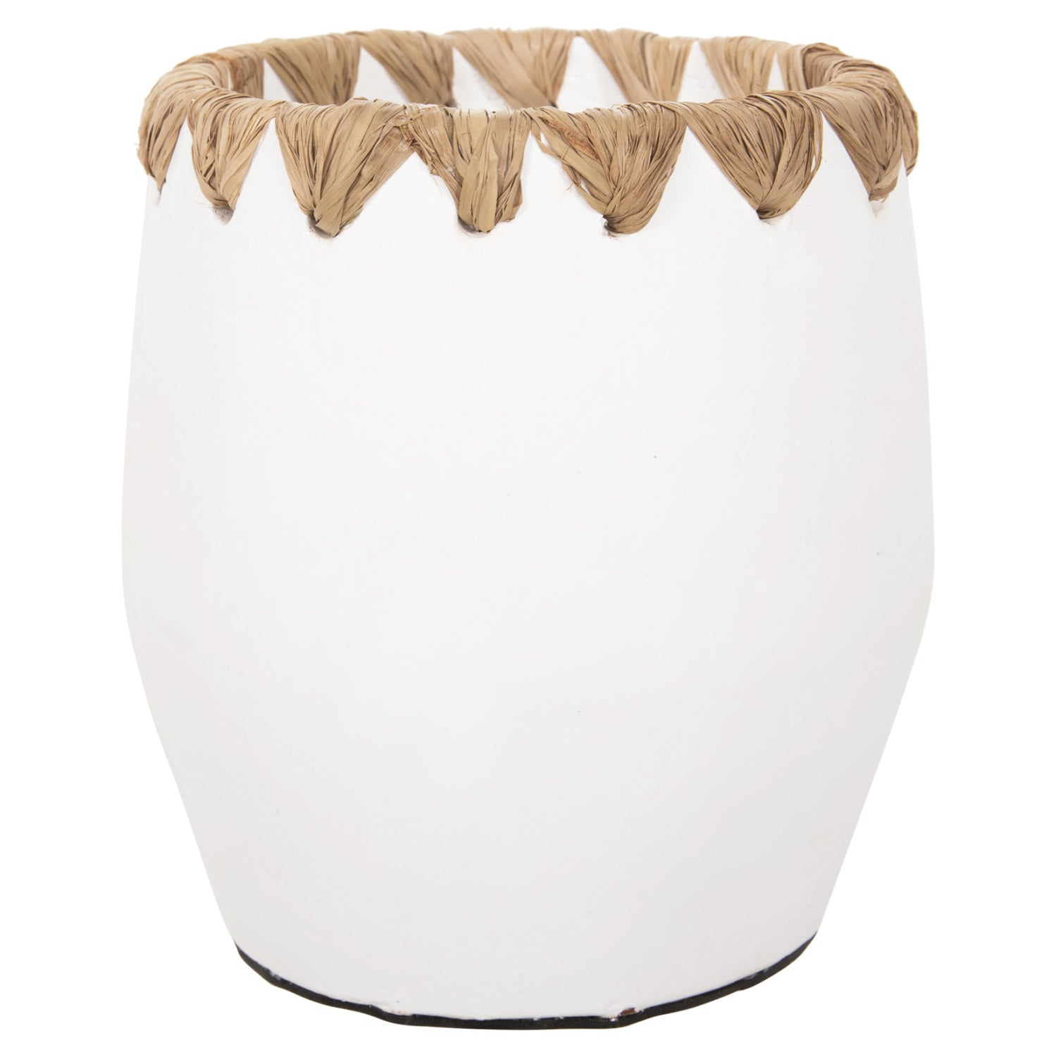 Ваза керамика цвят бял-натурал Φ13x16