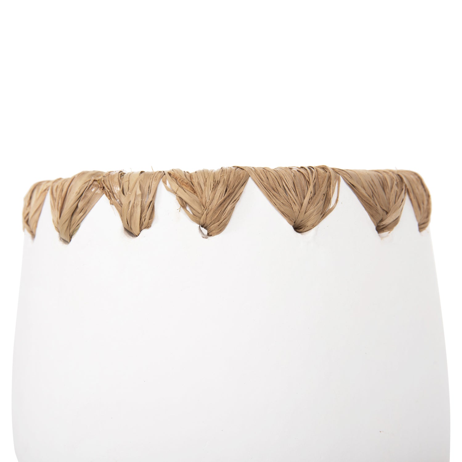 Ваза керамика цвят бял-натурал Φ13x16