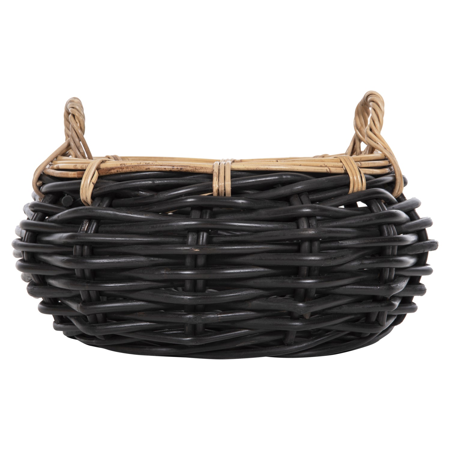 Подови кошници, саксии, черно-естествен цвят - ратан φ62x36см
