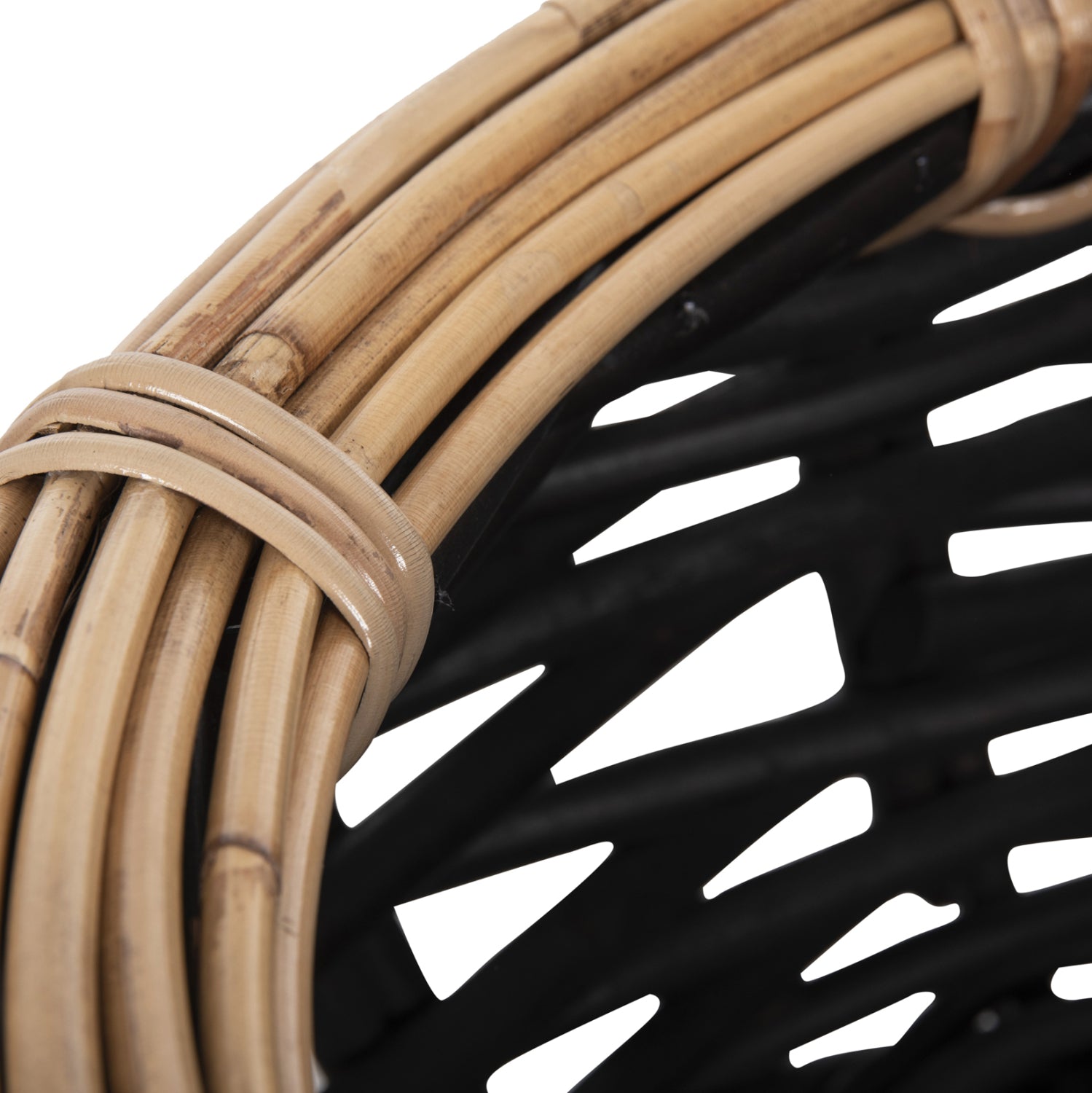 Подови кошници, саксии, черно-естествен цвят - ратан φ62x36см