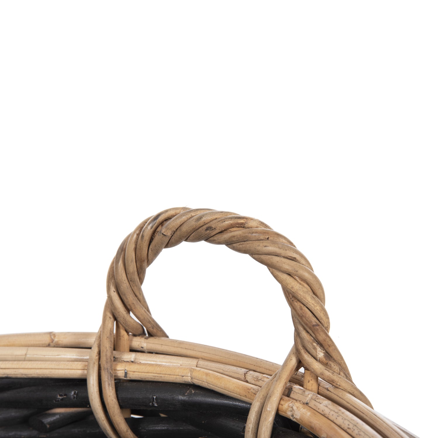 Комплект от 2 кошници POTTS черен и естествен цвят -ратан φ61+φ45см