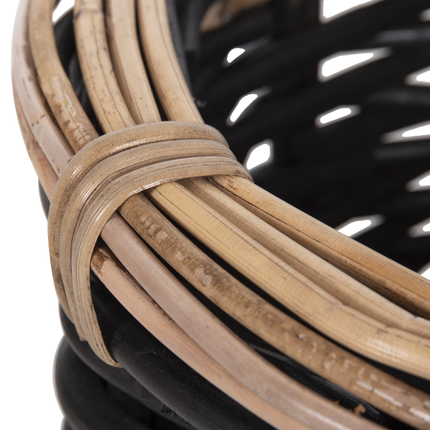 Комплект от 2 кошници POTTS черен и естествен цвят -ратан φ61+φ45см