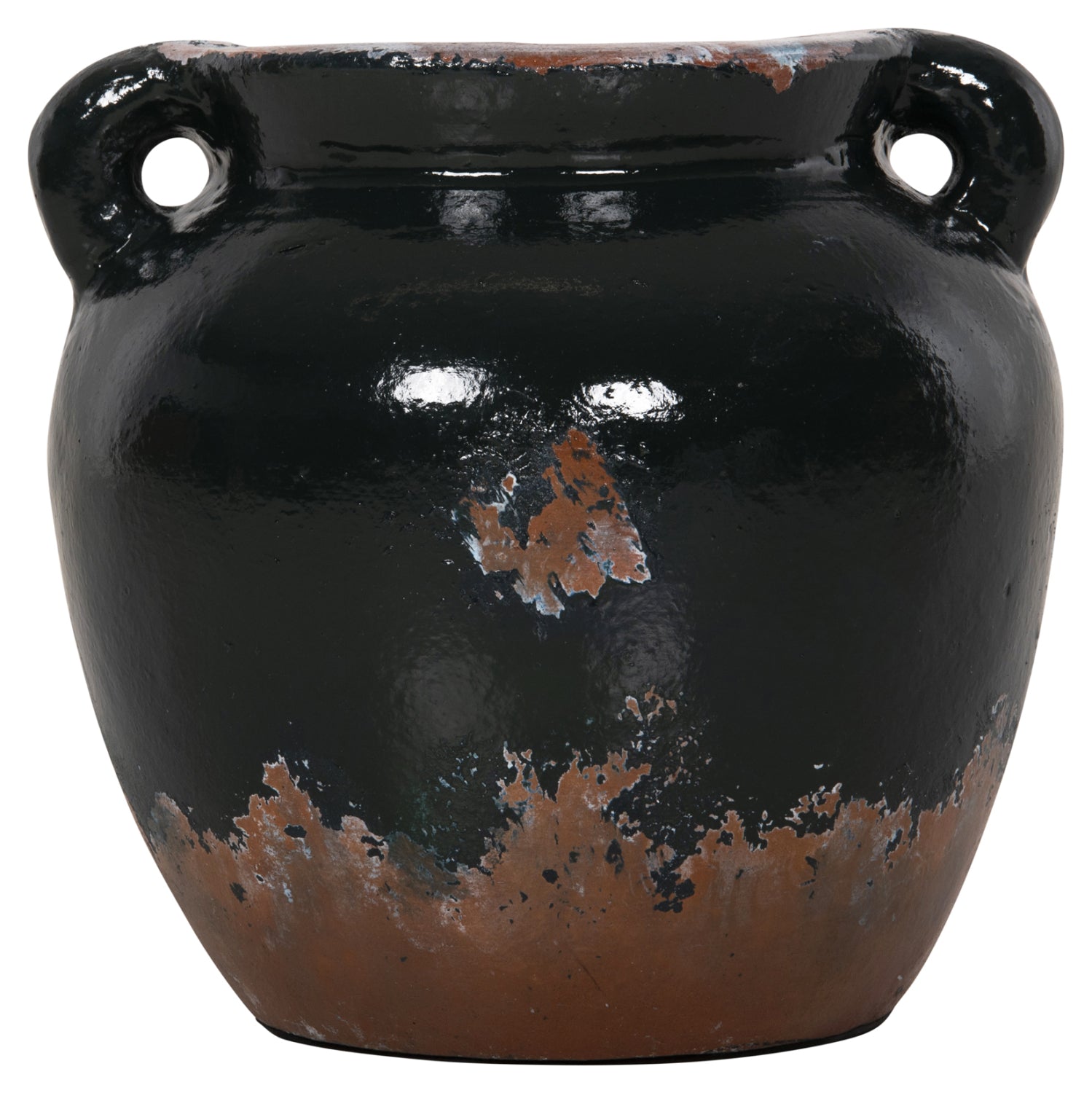 Декоративна теракотова ваза в черен цвят φ24χ23φсм