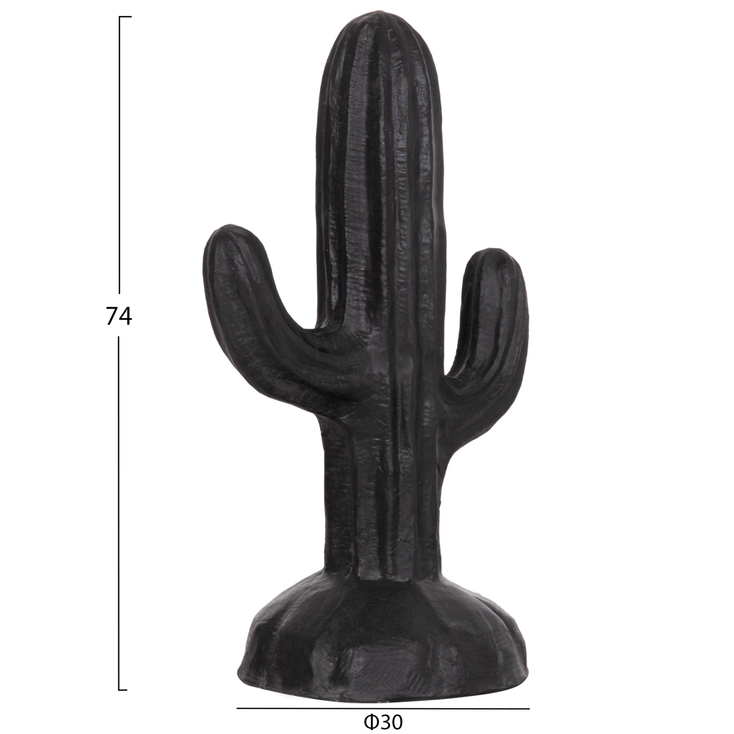 Декоративен подов кактус гипс в черно 42x30x74см