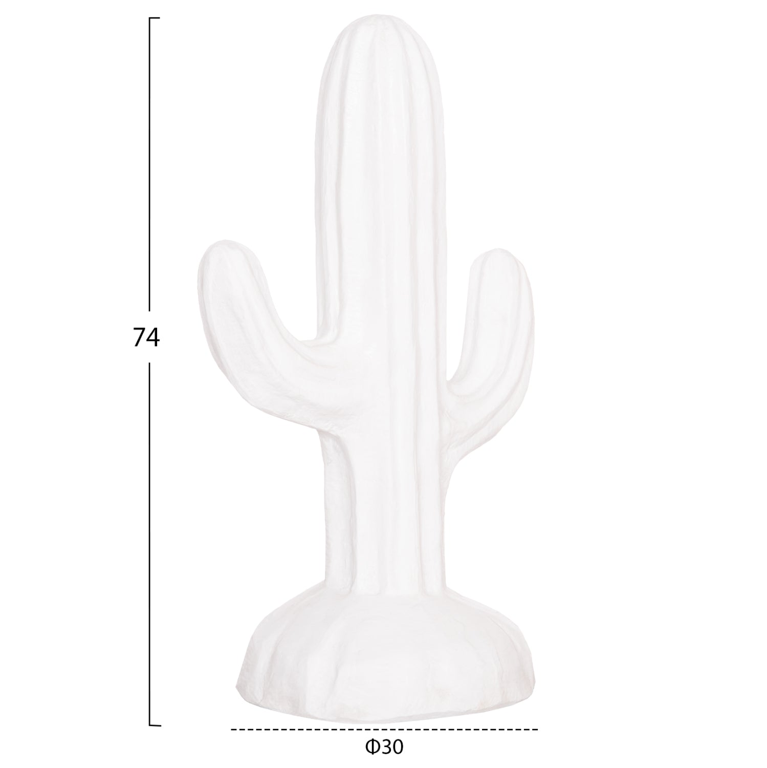 Декоративен подов кактус гипс в бяло 42x30x74см