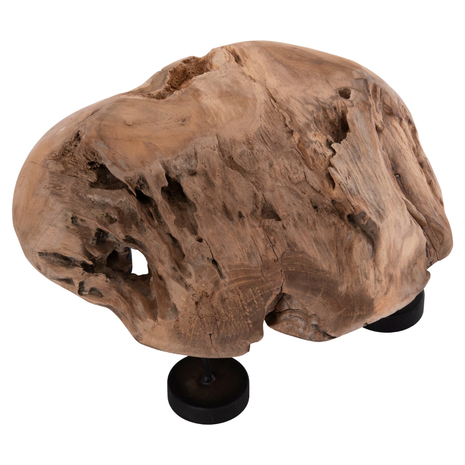 НАСТОЛНА СВЕЩ/КУПА FRAN ТИК ДЪРВО-МЕТАЛ 30x30x7-15см.