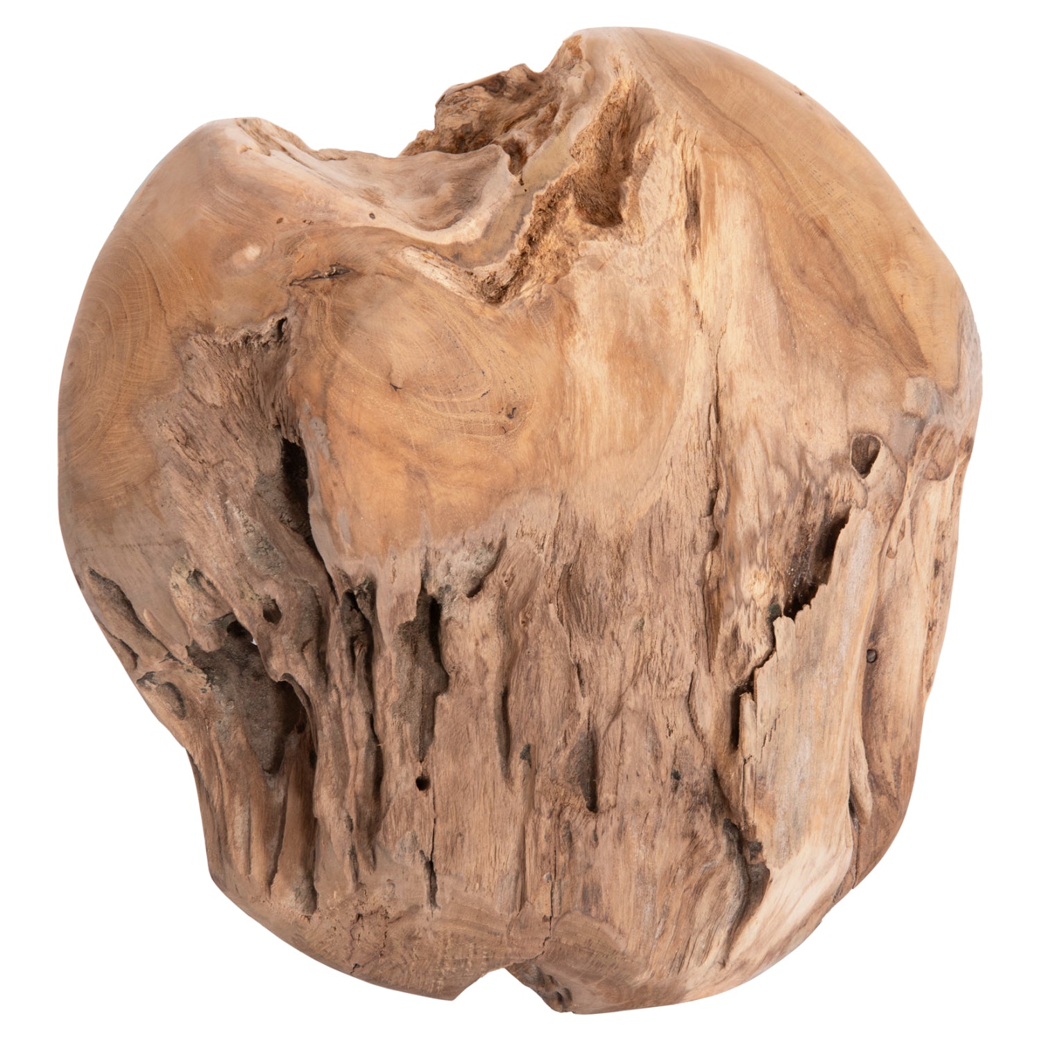 НАСТОЛНА СВЕЩ/КУПА FRAN ТИК ДЪРВО-МЕТАЛ 30x30x7-15см.