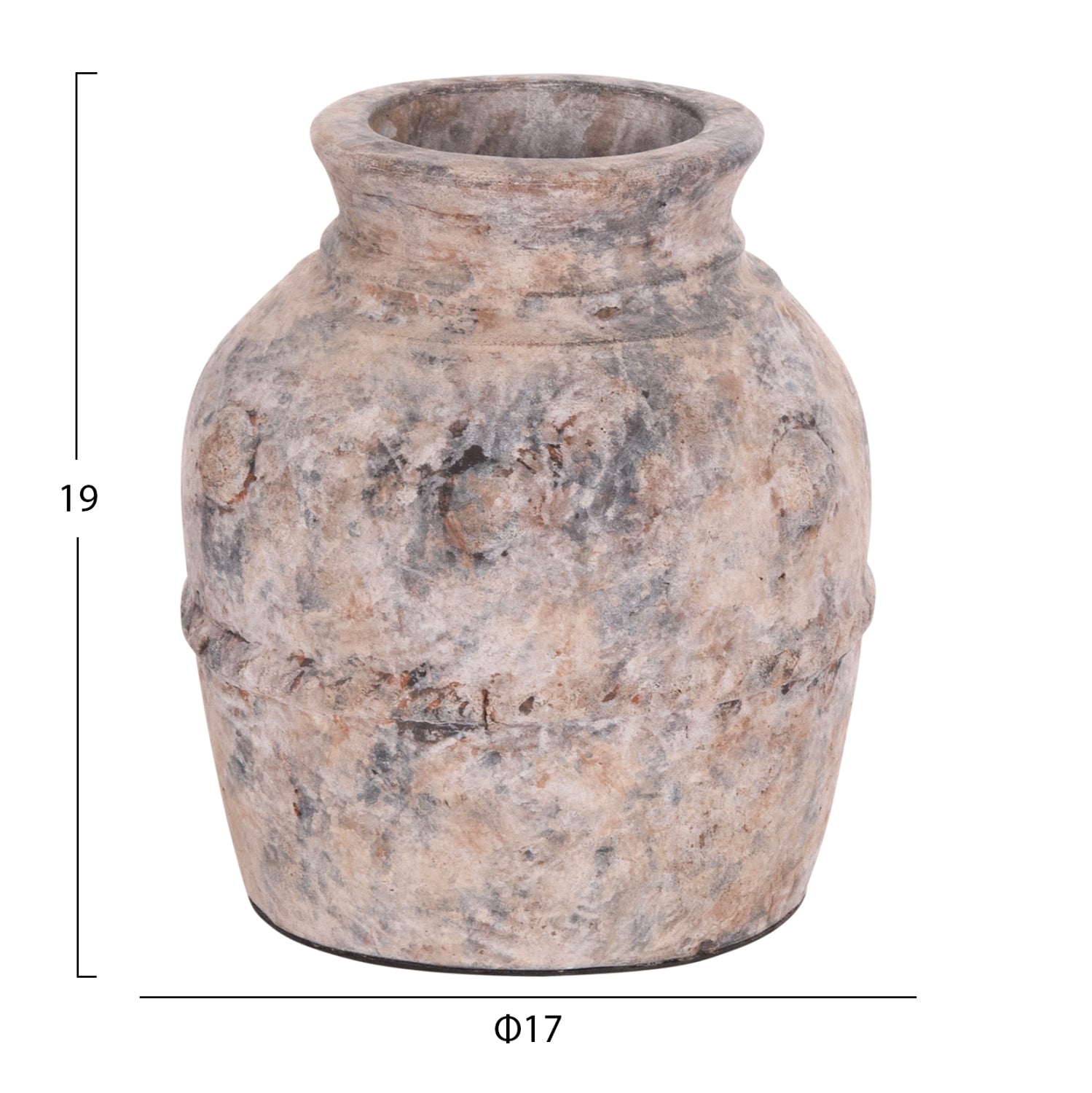 Декоративна ваза за настола vermo теракота в сиво φ17x19всм