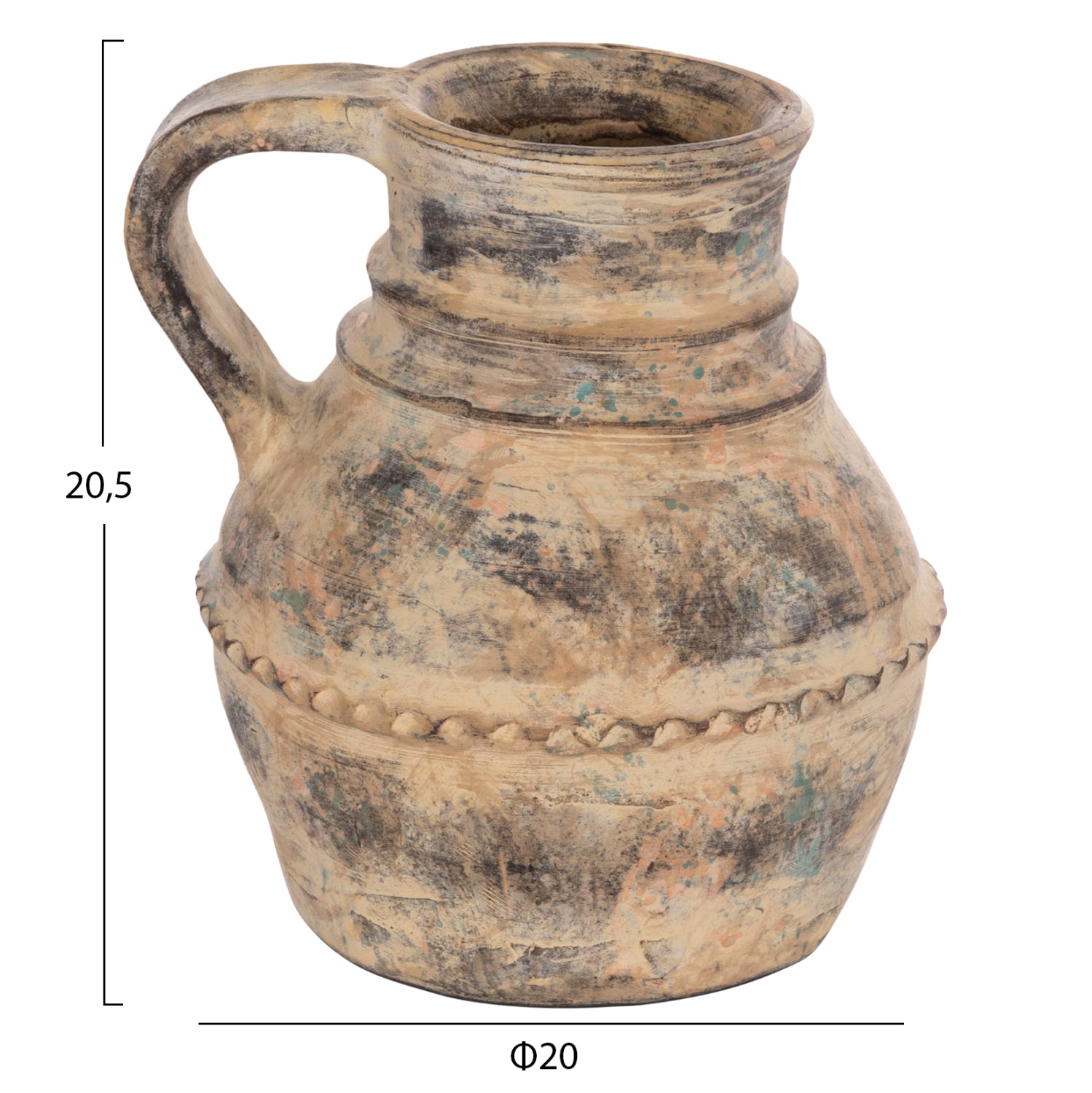 Декоративна ваза  Vermo теракота в кремав цвят φ20x205всм