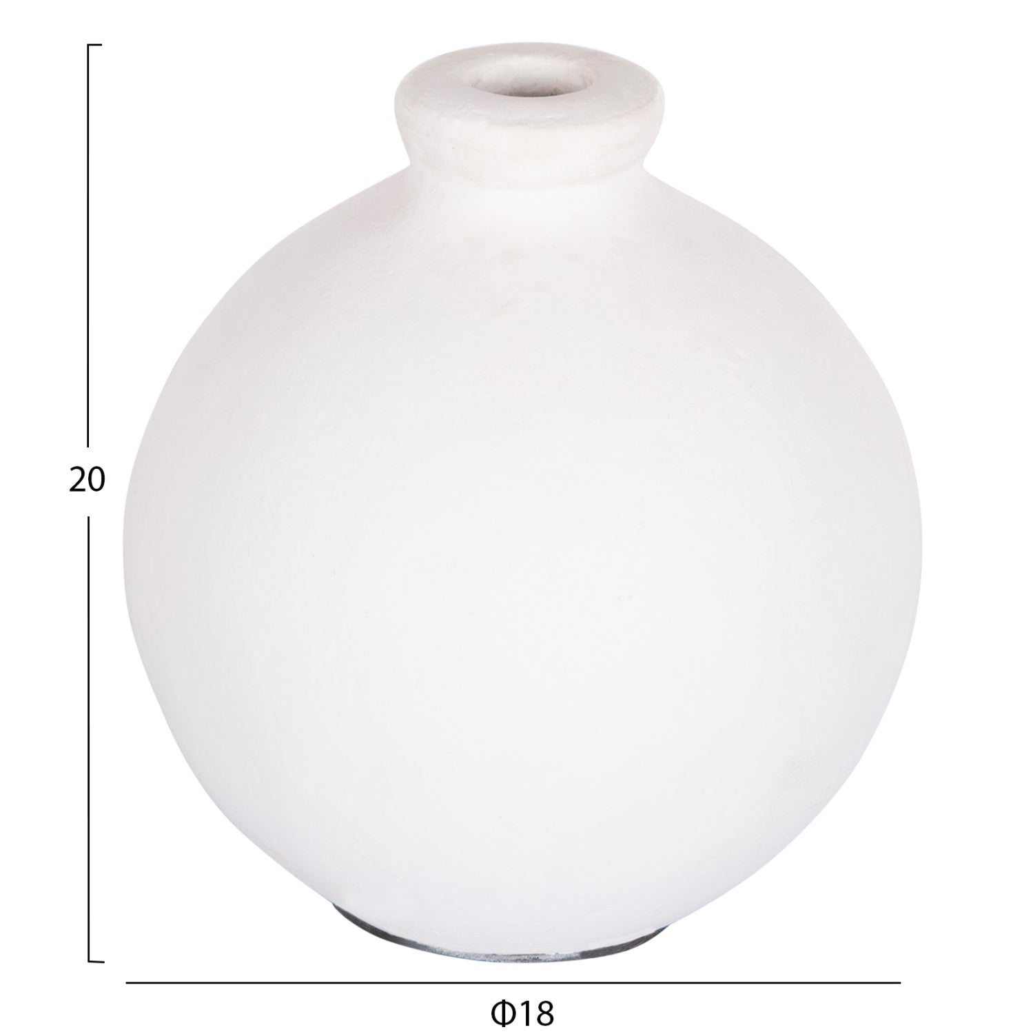Ваза CLAYVON бял цвят 18x18x20