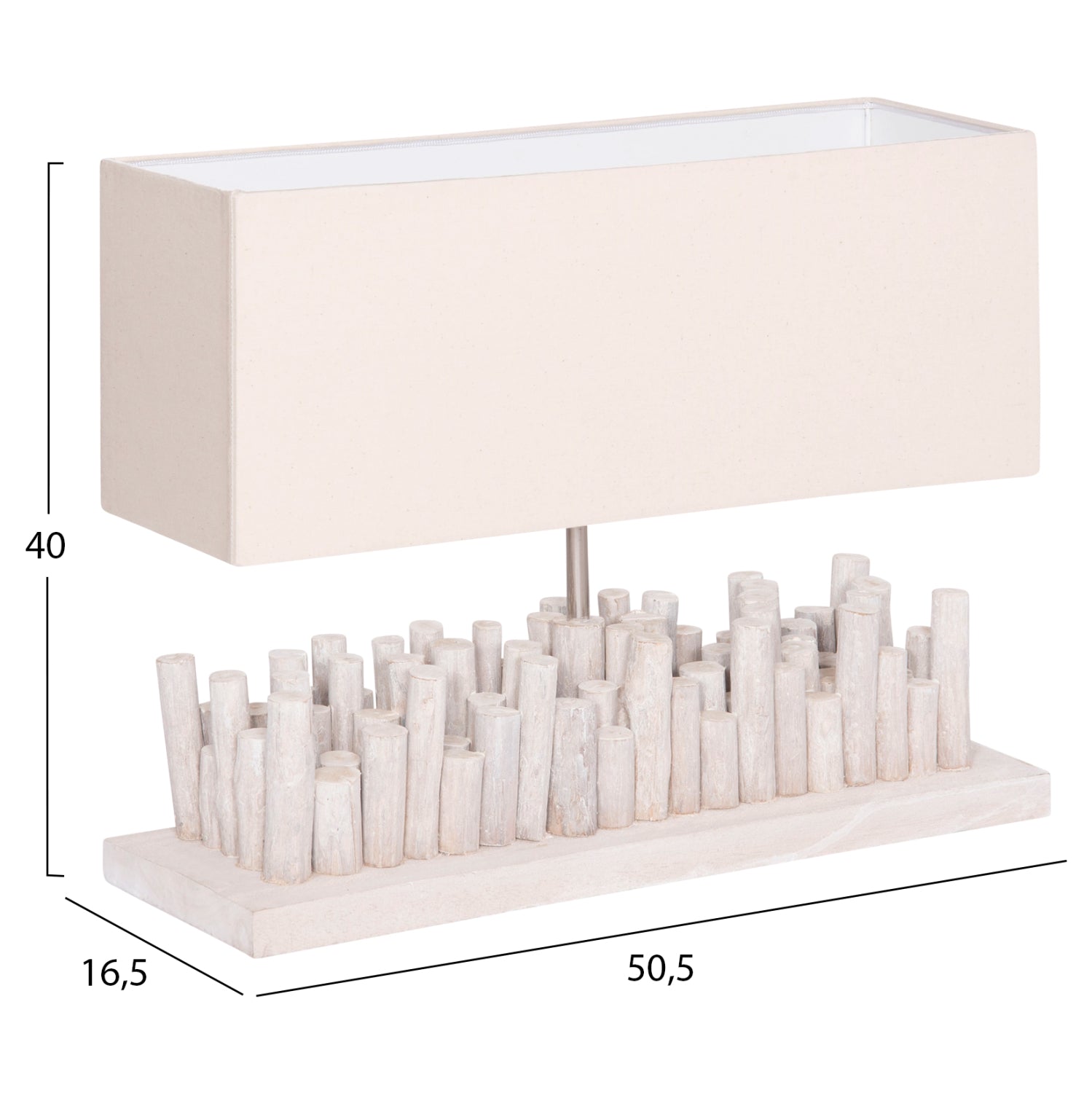 Настолна лампа и шапка twiggy driftwood в бяло 50.5x16.5x40см