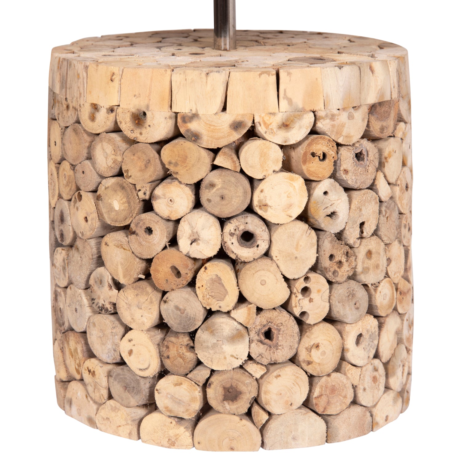 Цилиндрична настолна лампа twiggy driftwood и бежова шапка φ245x45hcm