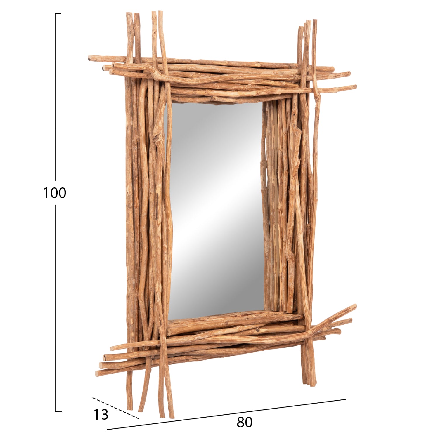 Огледало TWIGGER натурал 80x15x100