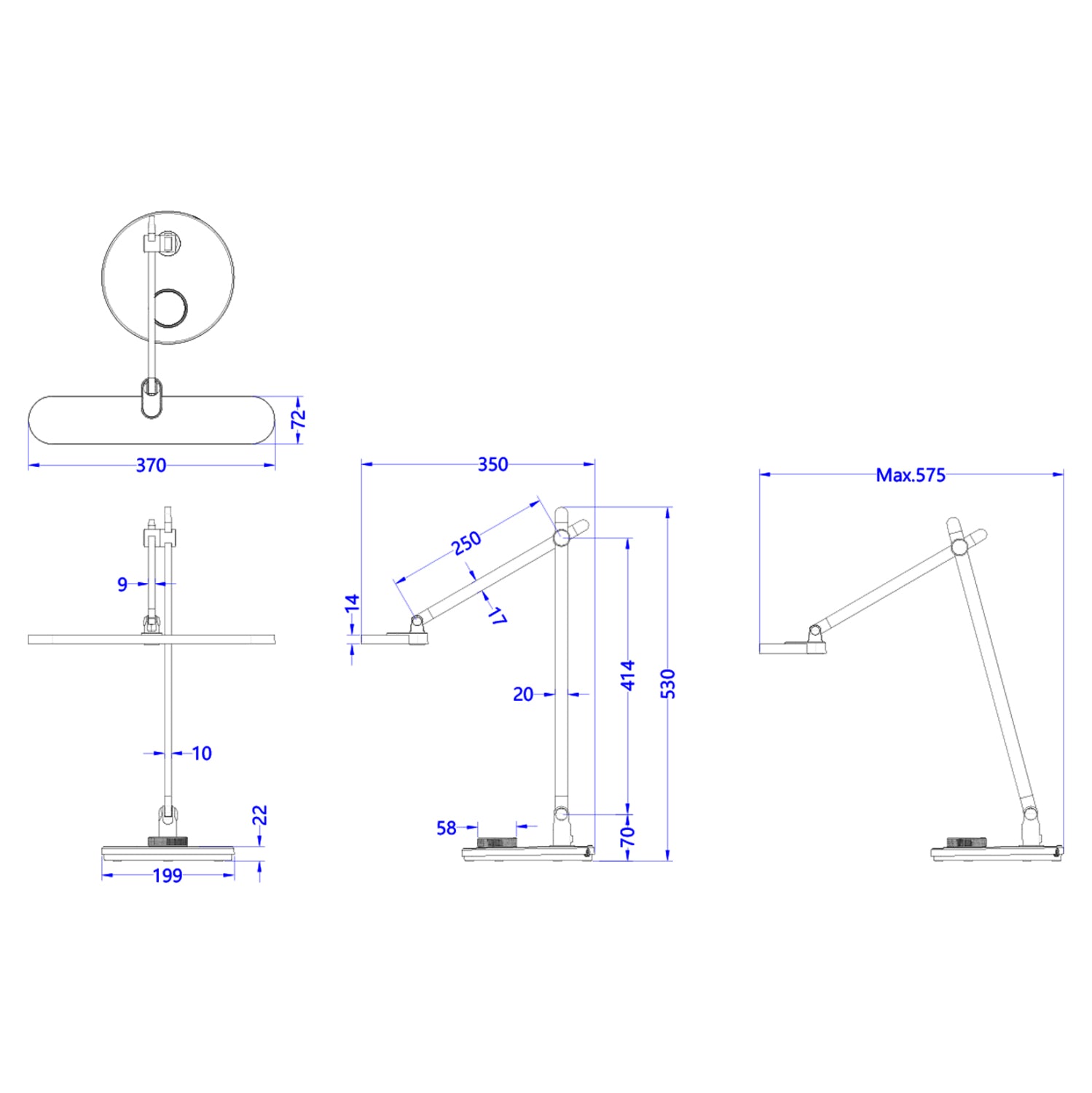 Led настолна лампа BLAIN сребрист цвят 57.5x53Hcм