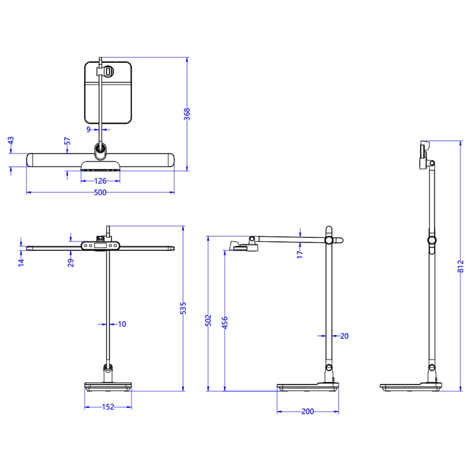 Led настолна лампа Блайн сив цвят