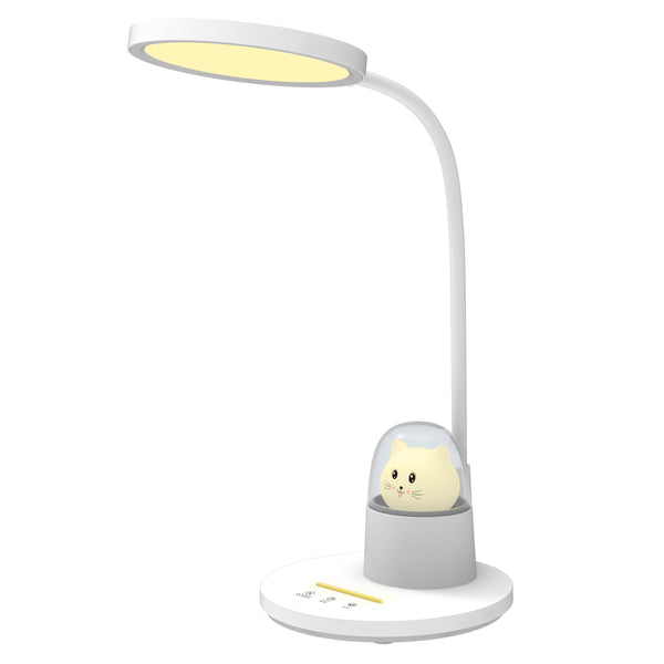 Led настолна лампа Коте бял цвят
