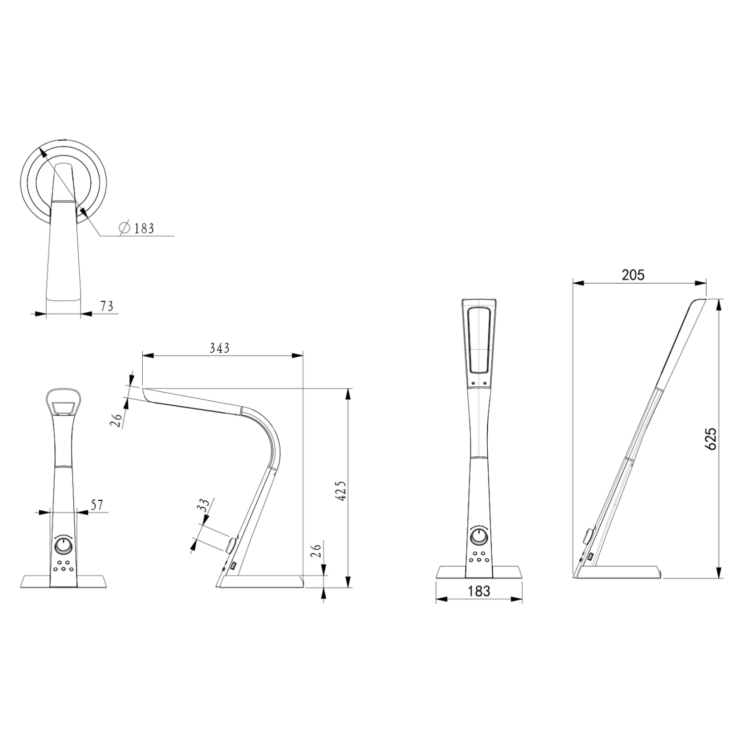 Led настолна лампа BLAIN черен цвят  34.3x18.3x42.5см