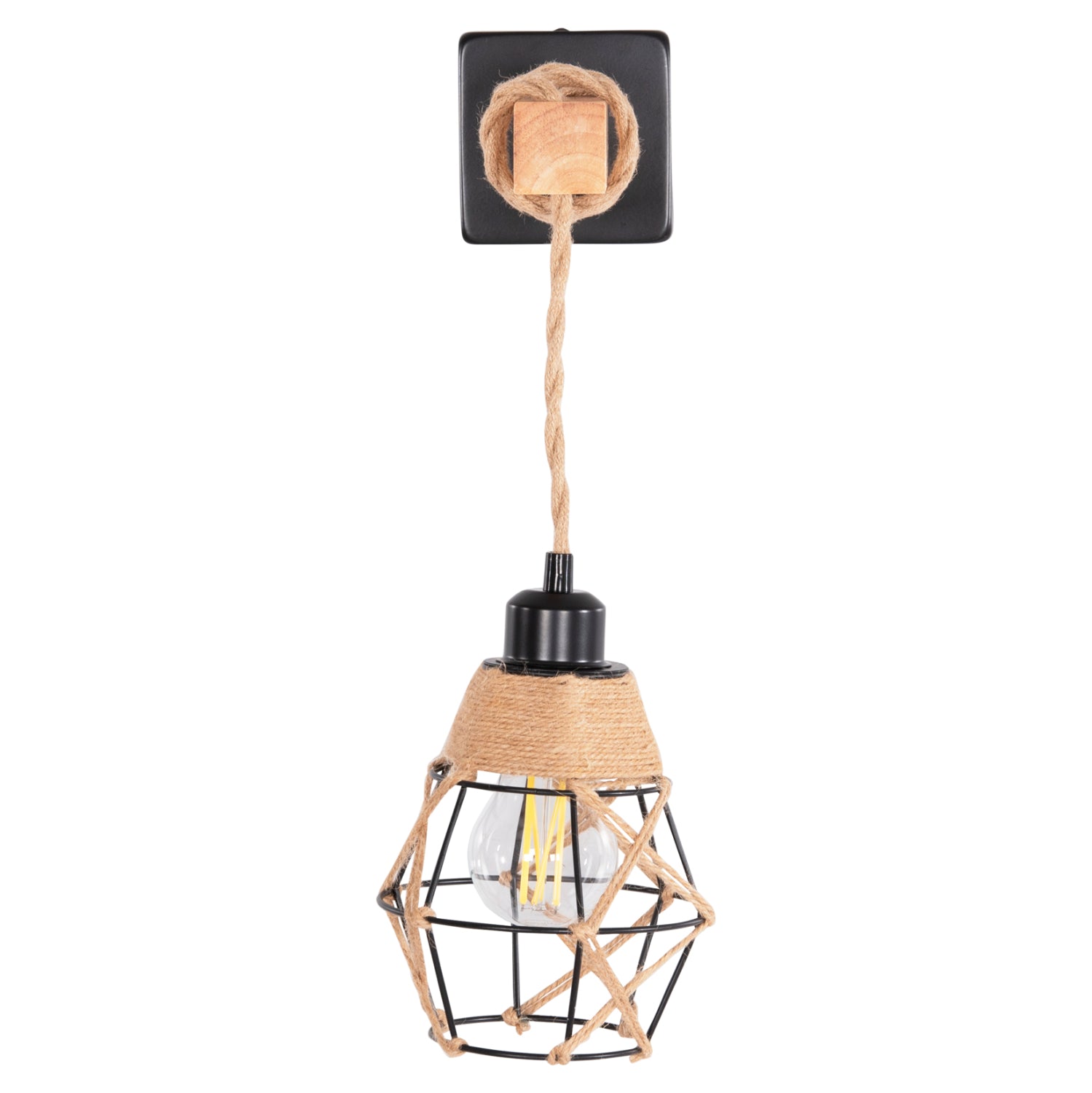 Стенна лампа KINAN метал-въже  15.5x21x44см