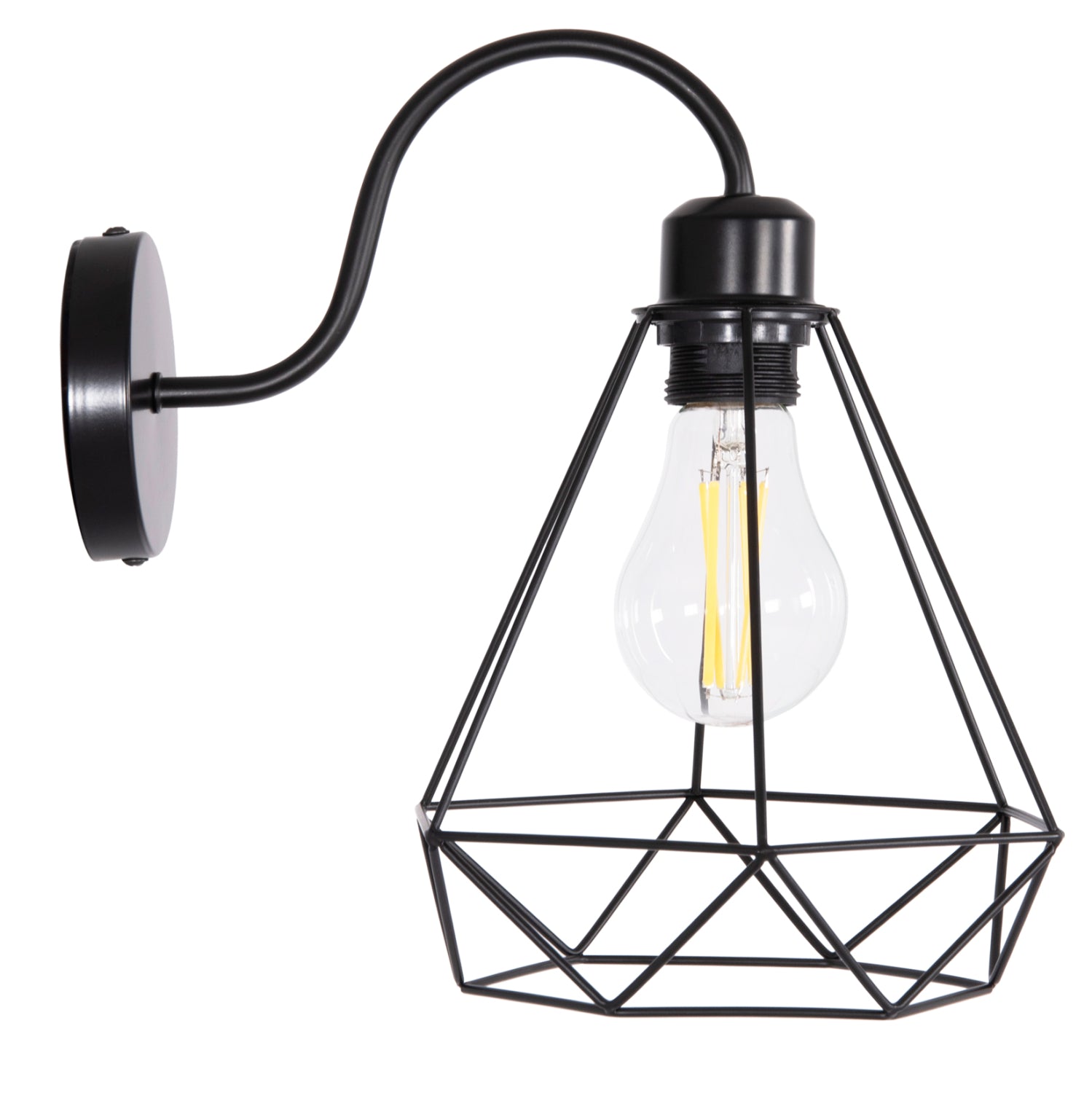 Аплик за стена MILID черен цвят  20x27x28см