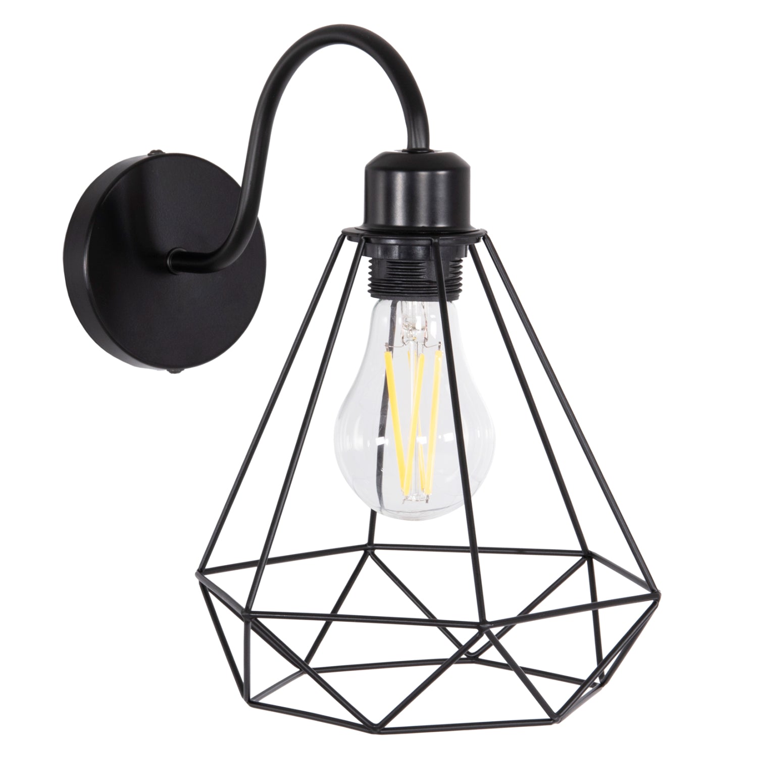 Аплик за стена MILID черен цвят  20x27x28см