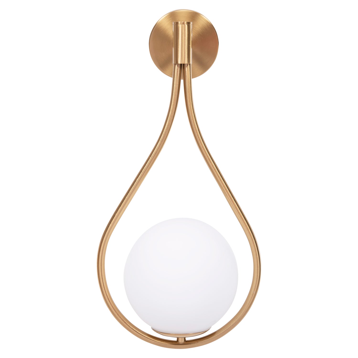 Златиста стена ламина bais със стъклена кълба [e27] 21x21x44см