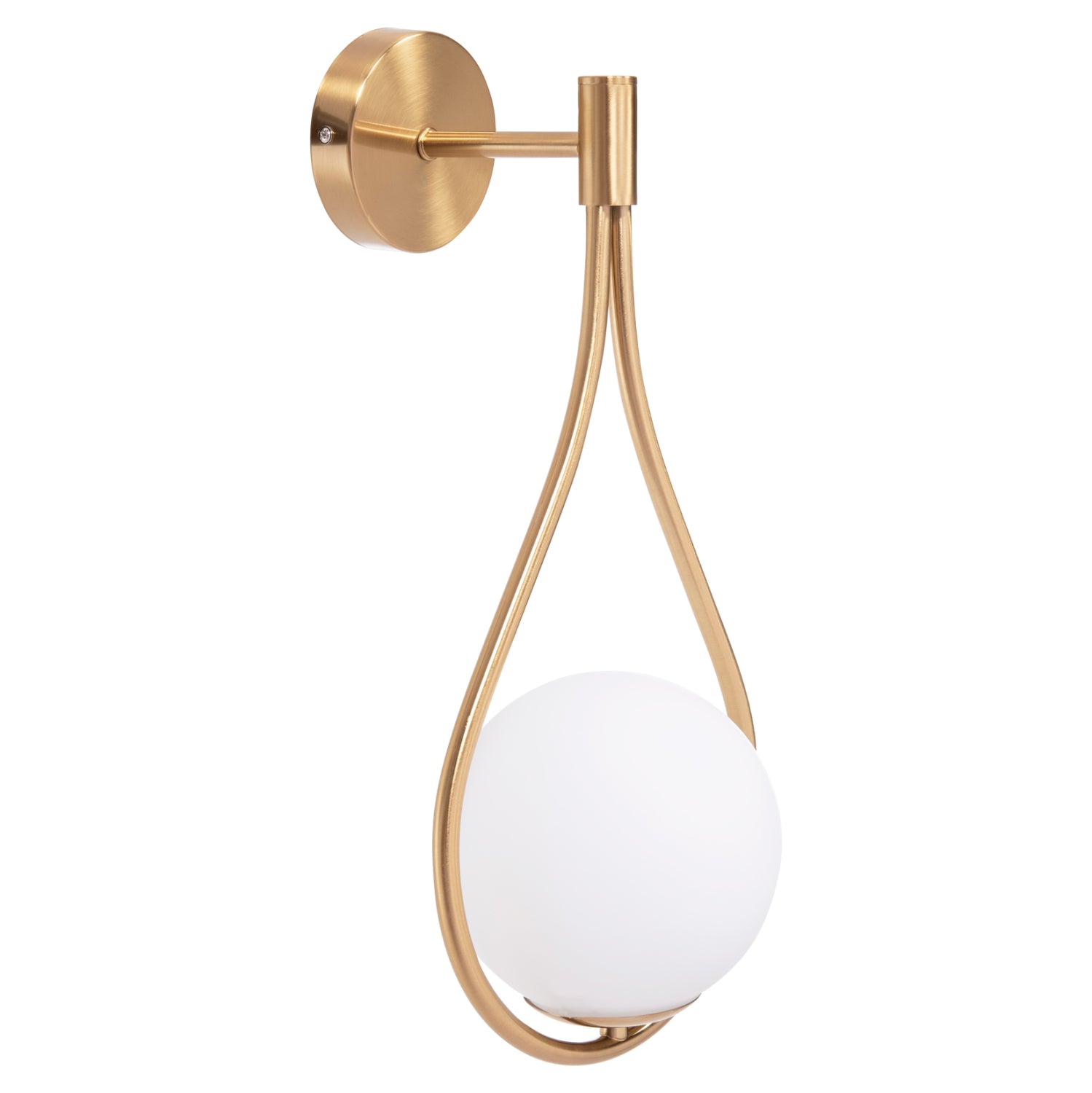 Златиста стена ламина bais със стъклена кълба [e27] 21x21x44см