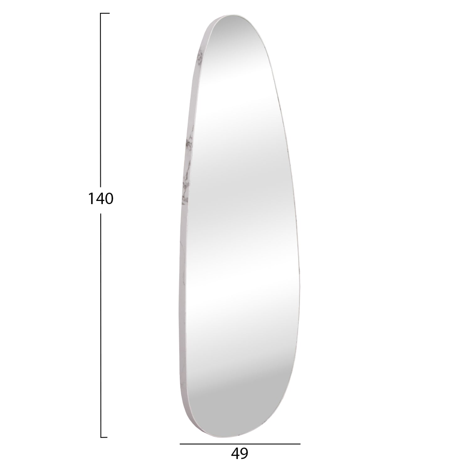Стенно огледало CRITHER бял цвят  49х140см