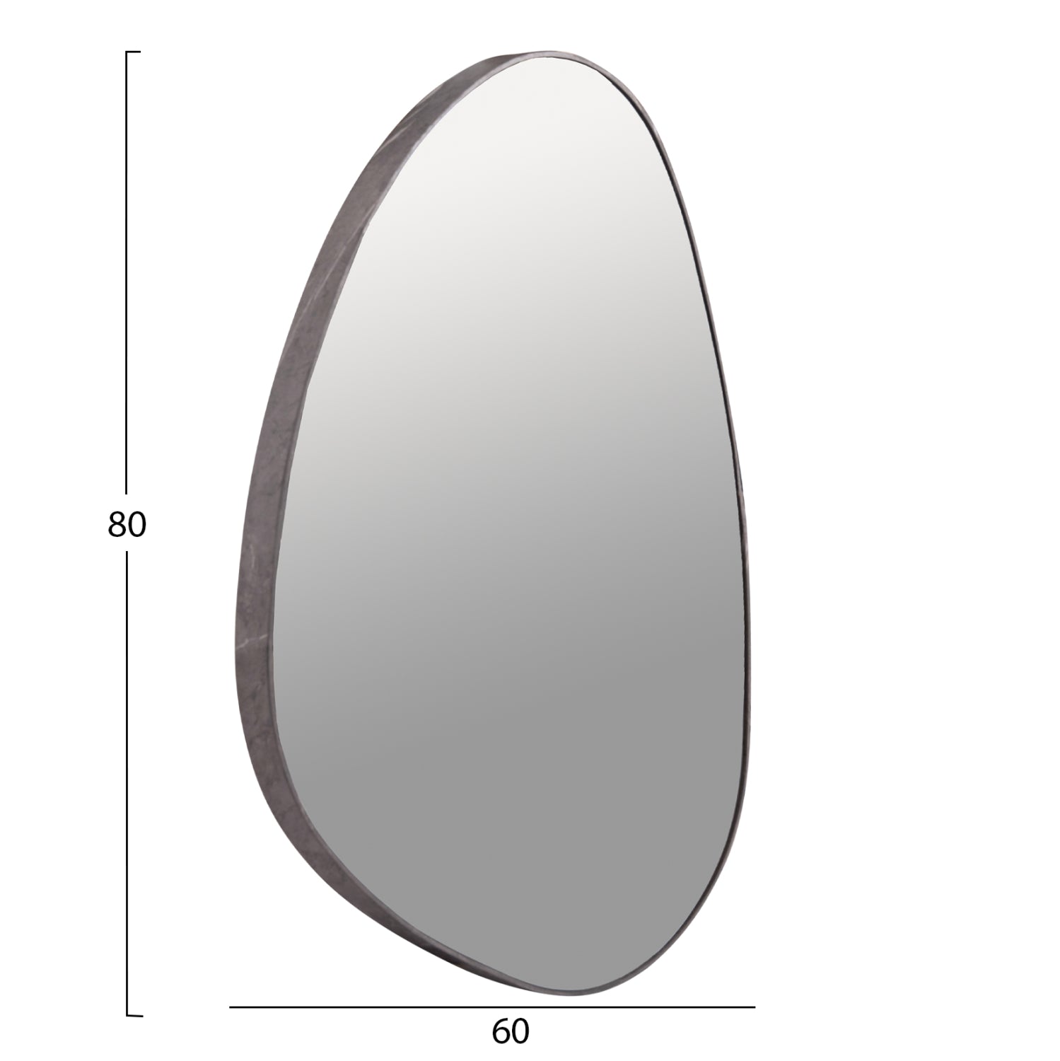 ОГЛЕДАЛО IRREGU С МДФ РАМКА В ЦВЯТ СИВ МРАМОР 60х80см.