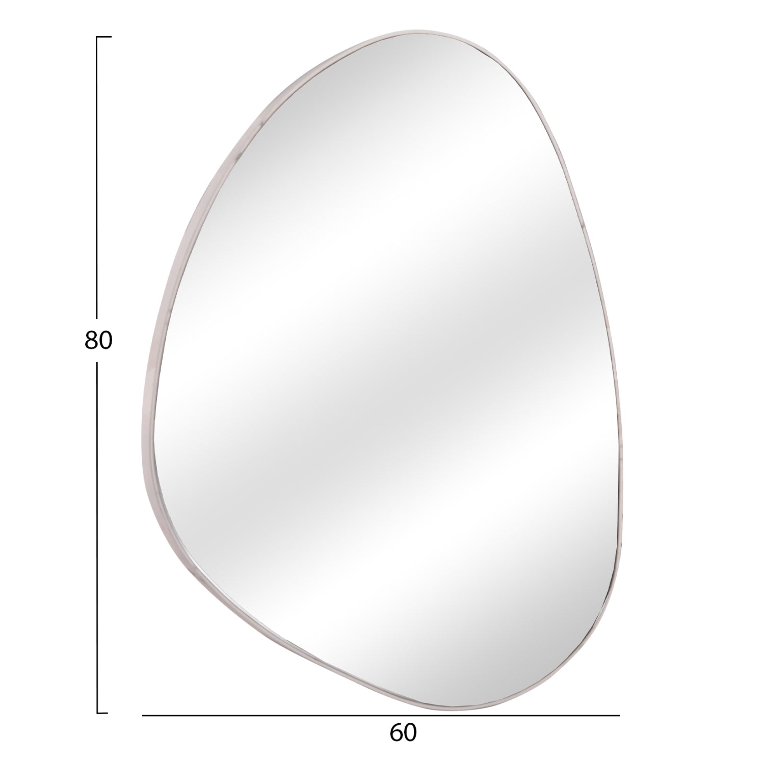 Стенно огледало irregu с mdf рамка в цвят бял мрамор 60x80см