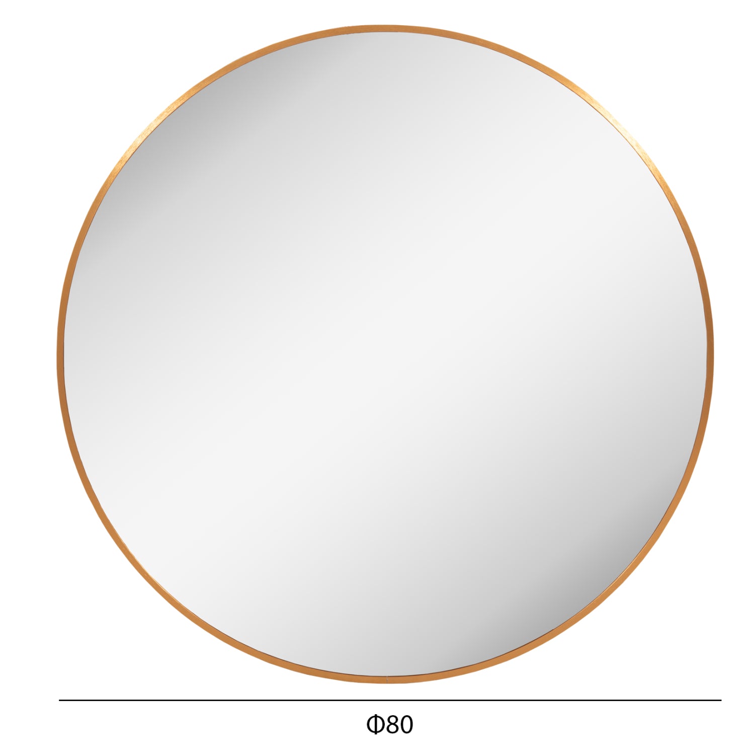 СТЕННО ОГЛЕДАЛО СЕРИЯ ARCHER КРЪГЛА АЛУМИНИЕВА РАМКА ЗЛАТНО Φ80cm