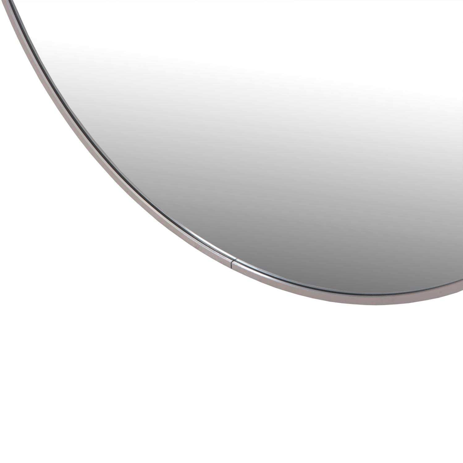 Стенно огледало  ARCHER кръгло алуминиева рамка сребърно φ80см