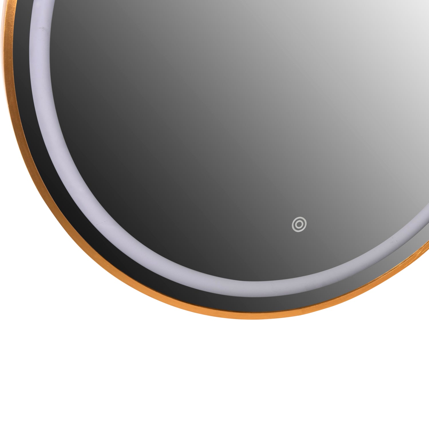 Огледало с led осветление златист цвят ф80см