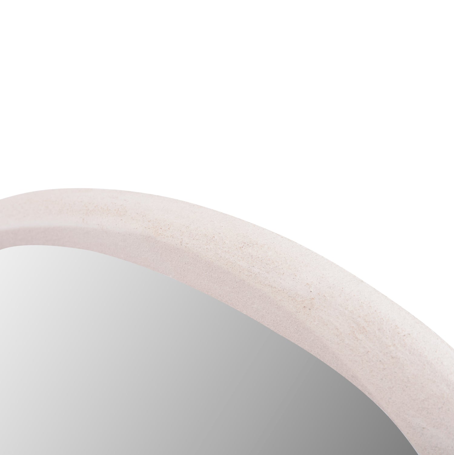 Овално стенно огледало от серията  SANTORINI mdf, в цвят „мръснобял“, 90x3.2x60см