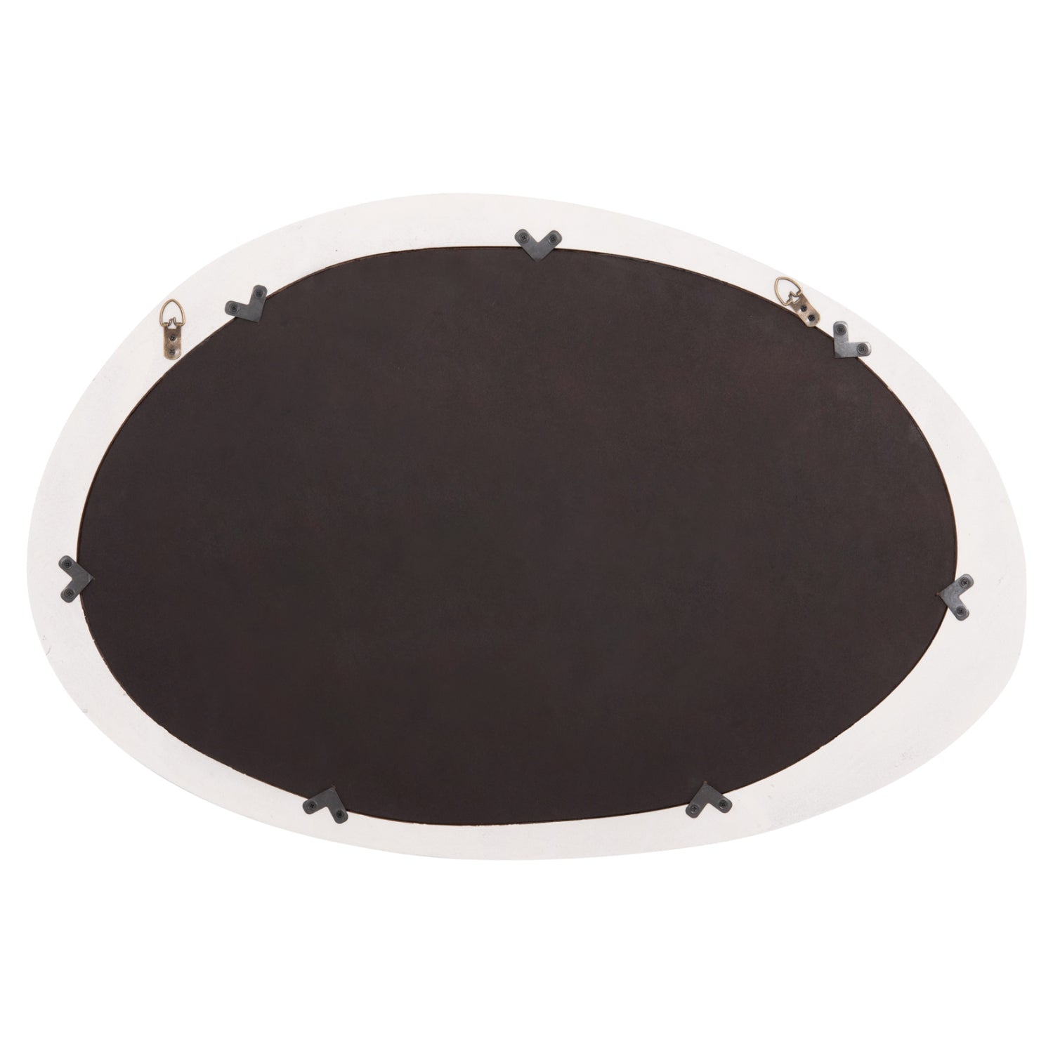 Овално стенно огледало от серията  SANTORINI mdf, в цвят „мръснобял“, 90x3.2x60см