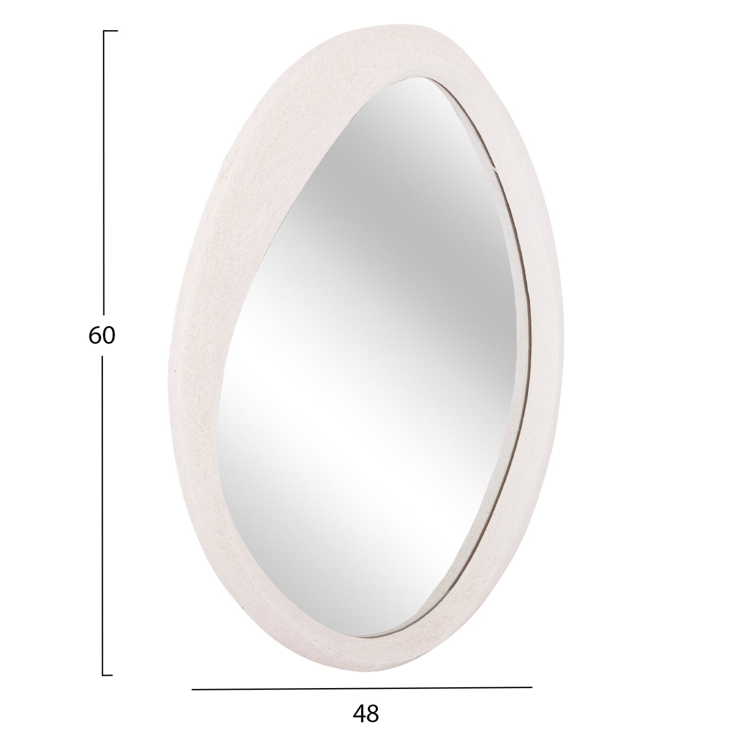 Огледало SANTORINI овално рамка МДФ в бял цвят 48x3.2x60см