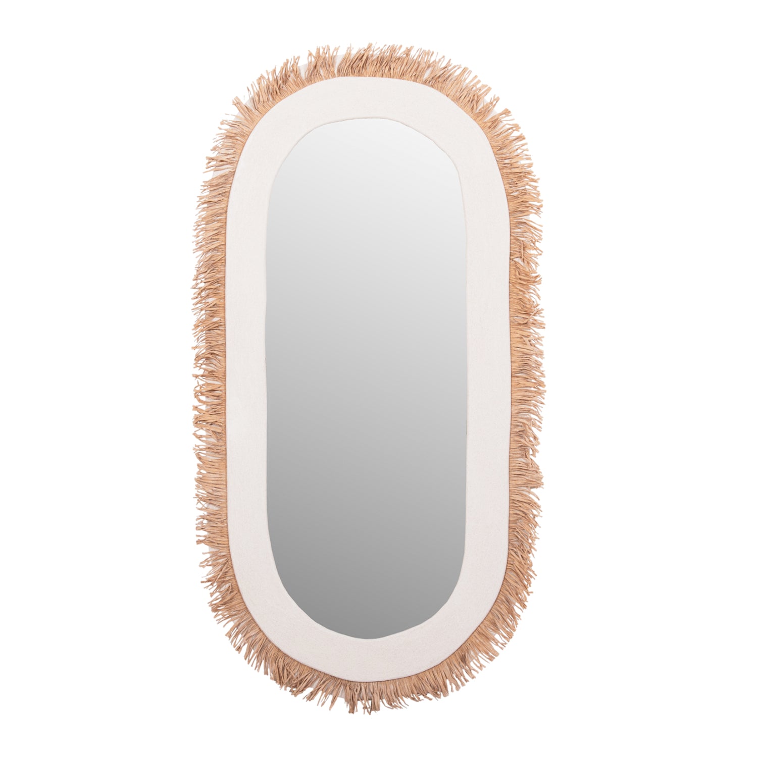 Огледало SANTORINI  цвят бял-натурал 61x1,8x120