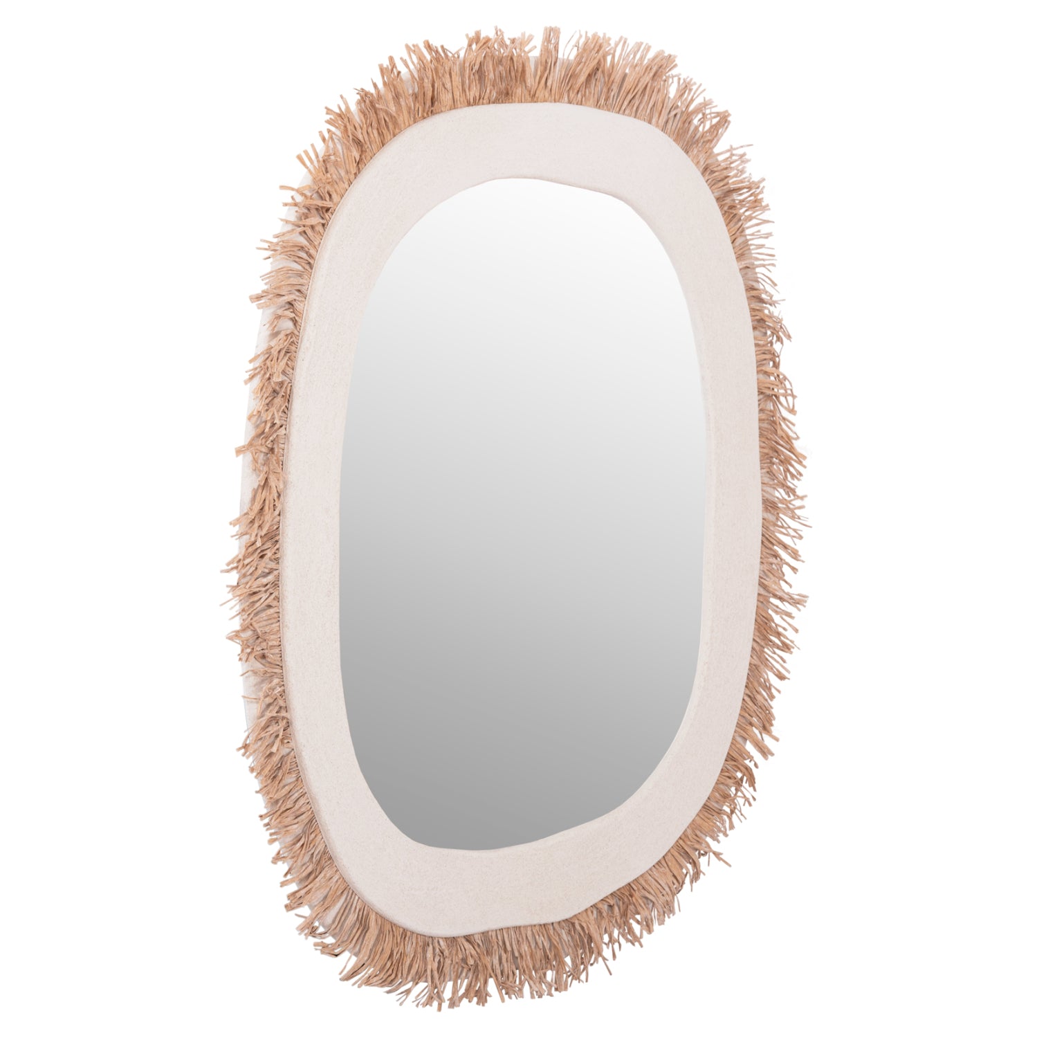 Огледало SANTORINI цвят бял-натурал  78x1,8x78