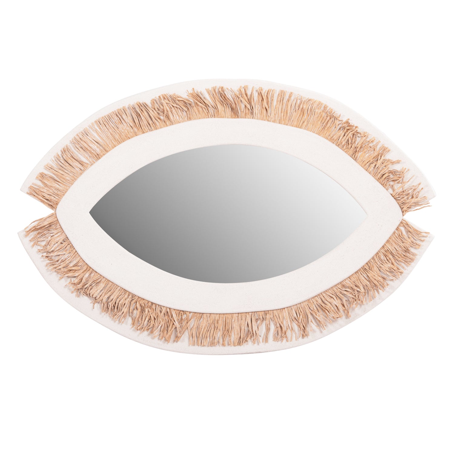 Огледало SANTORINI цвят бял-натурал  81x1,8x54