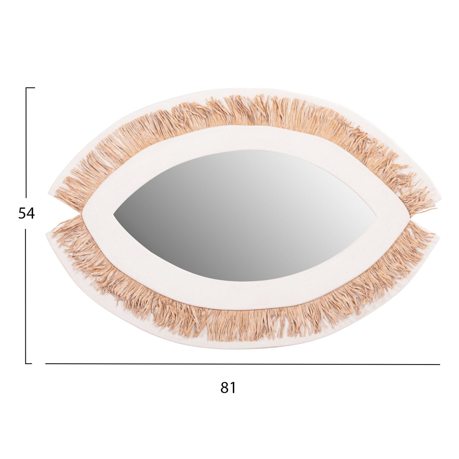Огледало SANTORINI цвят бял-натурал  81x1,8x54