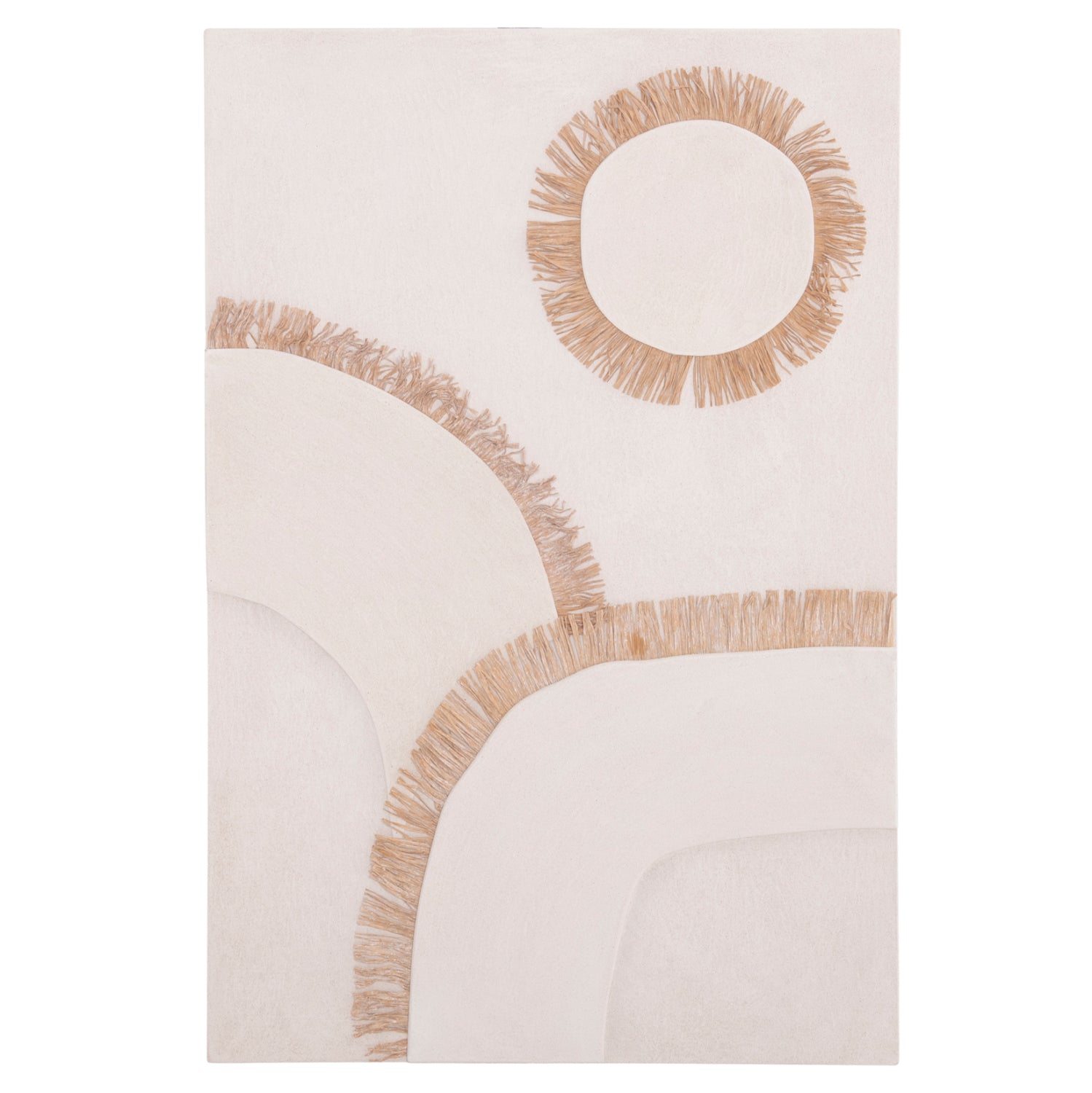 Декорация за стена SANTORINI  цвят бял-натурал  80x4,5x120